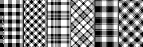 Check plaid seamless set pattern.