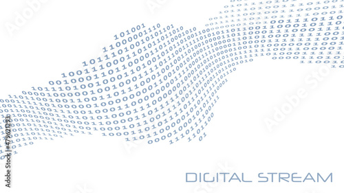 Binary digital stream of ones and zeros. Vector graphics