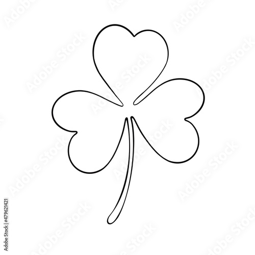 Wallpaper Mural Clover sheet contour isolated on white background Torontodigital.ca