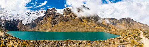 Lake and glacier at the Huaytapallana mountain range in Huancayo - Junin, Peru photo