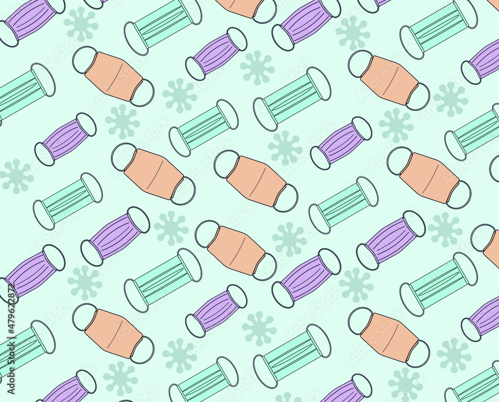 retro background, of face masks