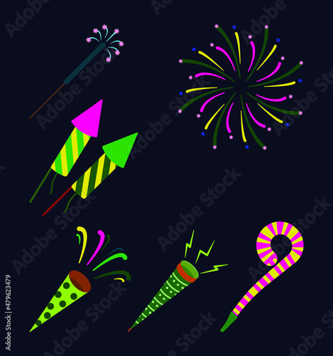 new year party element design, suitable for your party element asset