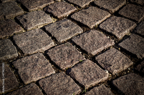 Obraz na płótnie Paving stone road close up w salonie