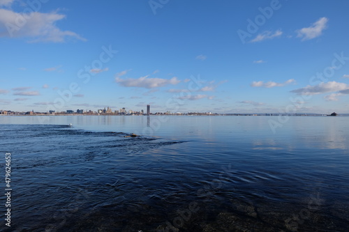 City skyline with water surface reflection  © Serg