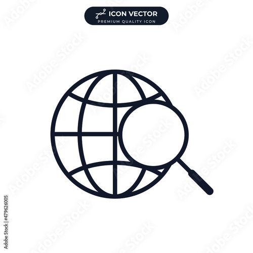 search global icon symbol template for graphic and web design collection logo vector illustration