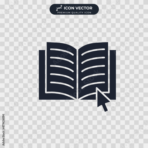 e book icon symbol template for graphic and web design collection logo vector illustration