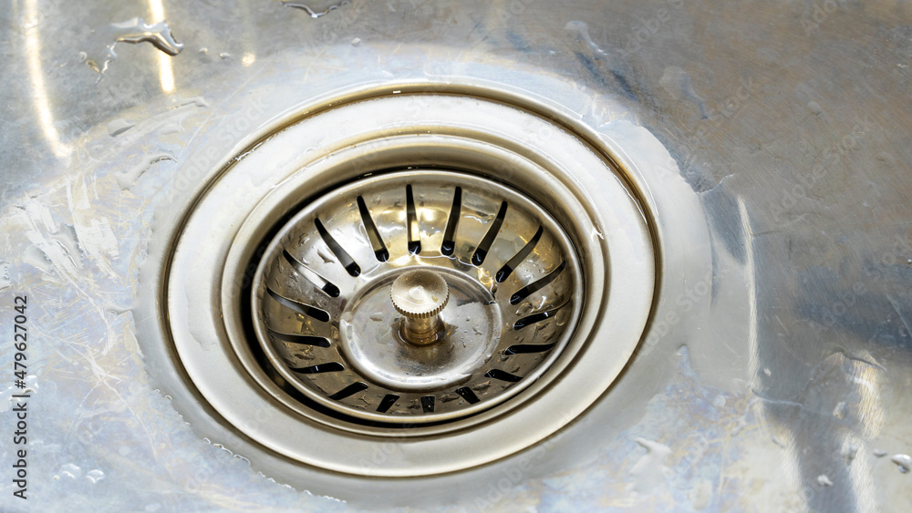 Drain hole at the sink in the kitchen Drain hole at the sink in the kitchen