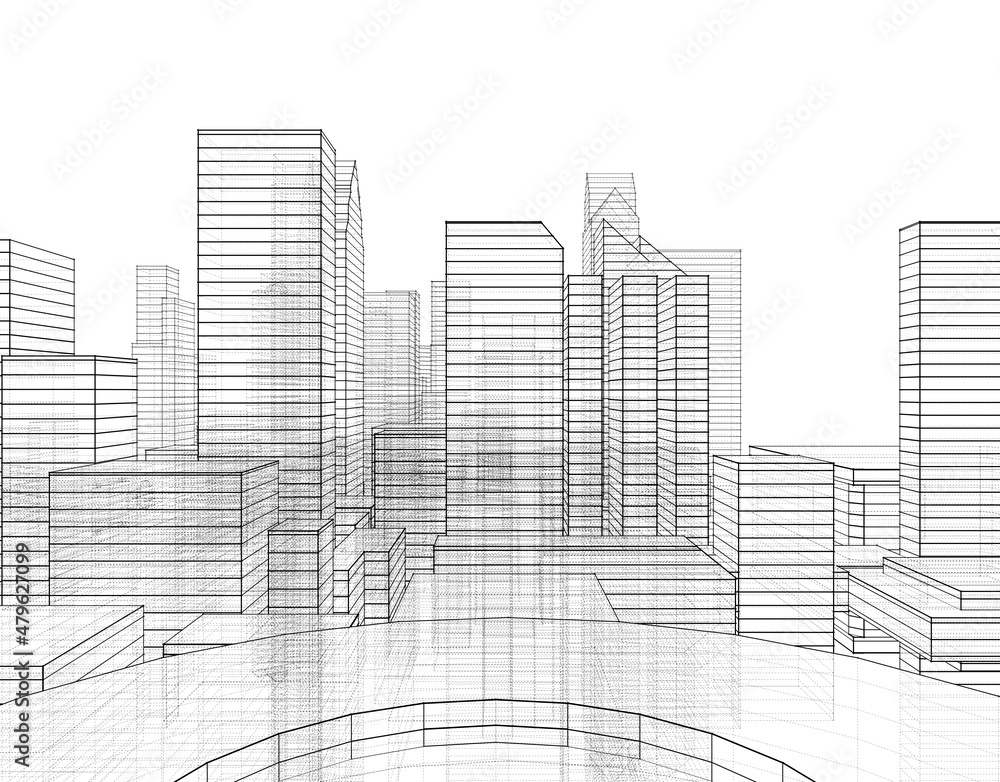 Fototapeta premium sketch of the city