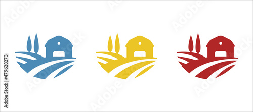 farm icons on white background, vector illustration