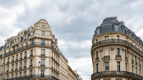 Paris, typical buildings in the Marais, in the center of the french capital 