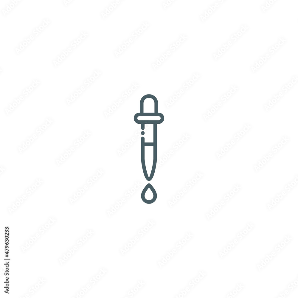 Drop Pipet Outline Icon Illustration, Line Icon, Vector, Chemical Lab tools icon. Drop Pipet Outline Icon Illustration, Line Icon, Vector, Chemical Lab tools icon.