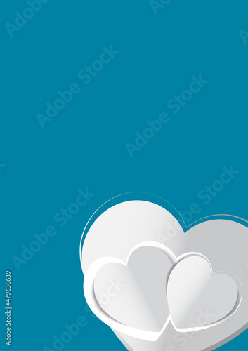 Valentine's day concept background, paper hearts. Vector. Cute love sale banner or greeting card