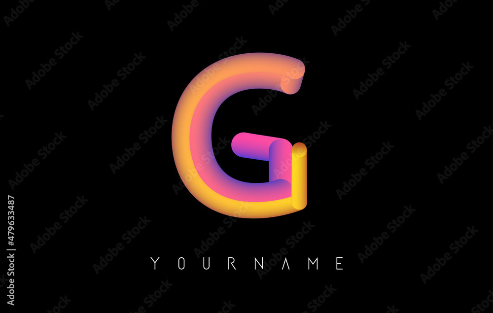 Letter G logo with rainbow 3d gradient. Creative vector illustration with typographic and vibrant gradient shape. Liquid color path. Letter G logo with rainbow 3d gradient. Creative vector illustration with typographic and vibrant gradient shape. Liquid color path.