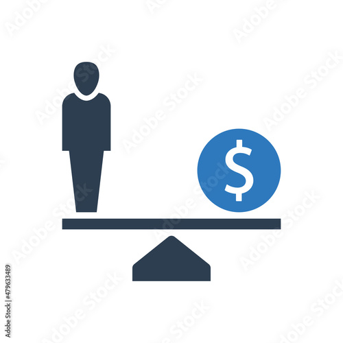 business man with scale icon