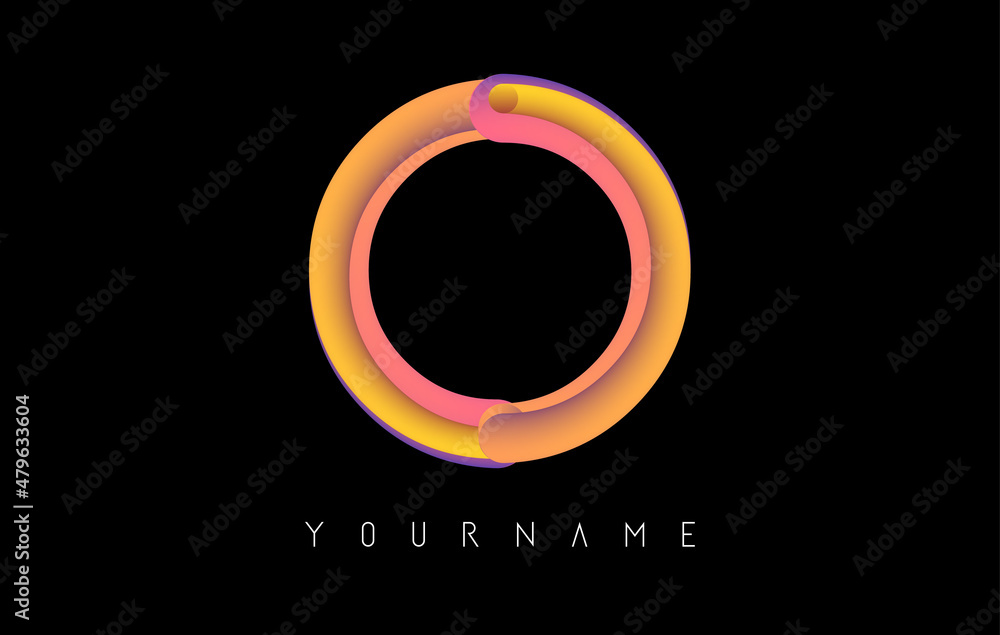 Letter O logo with rainbow 3d gradient. Creative vector illustration with typographic and vibrant gradient shape. Liquid color path. Letter O logo with rainbow 3d gradient. Creative vector illustration with typographic and vibrant gradient shape. Liquid color path.