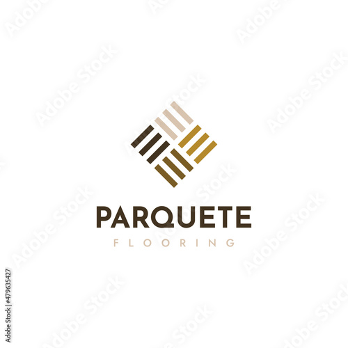 Minimalist parquet flooring vinyl hardwood granite tile logo vector design template