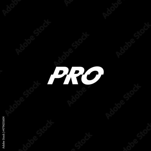 Minimalist Pro Logo vector on black background, simple professional.