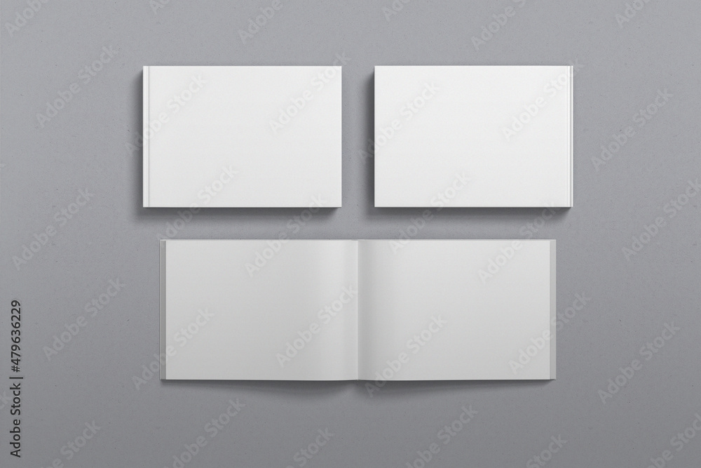 The landscape template of an open book, with flipped pages, with realistic shadows, for presentation of design. The landscape template of an open book, with flipped pages, with realistic shadows, for presentation of design.