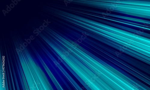 Neon blue abstract background with light lines. Northern lights. The Milky Way. Energy flash. LED strip. Refraction of light. Traces of rays. Digital technologies. Space. Vector illustration