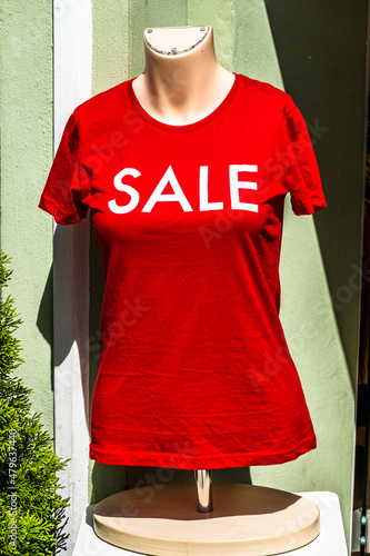 typical sale shirt at a mannequin