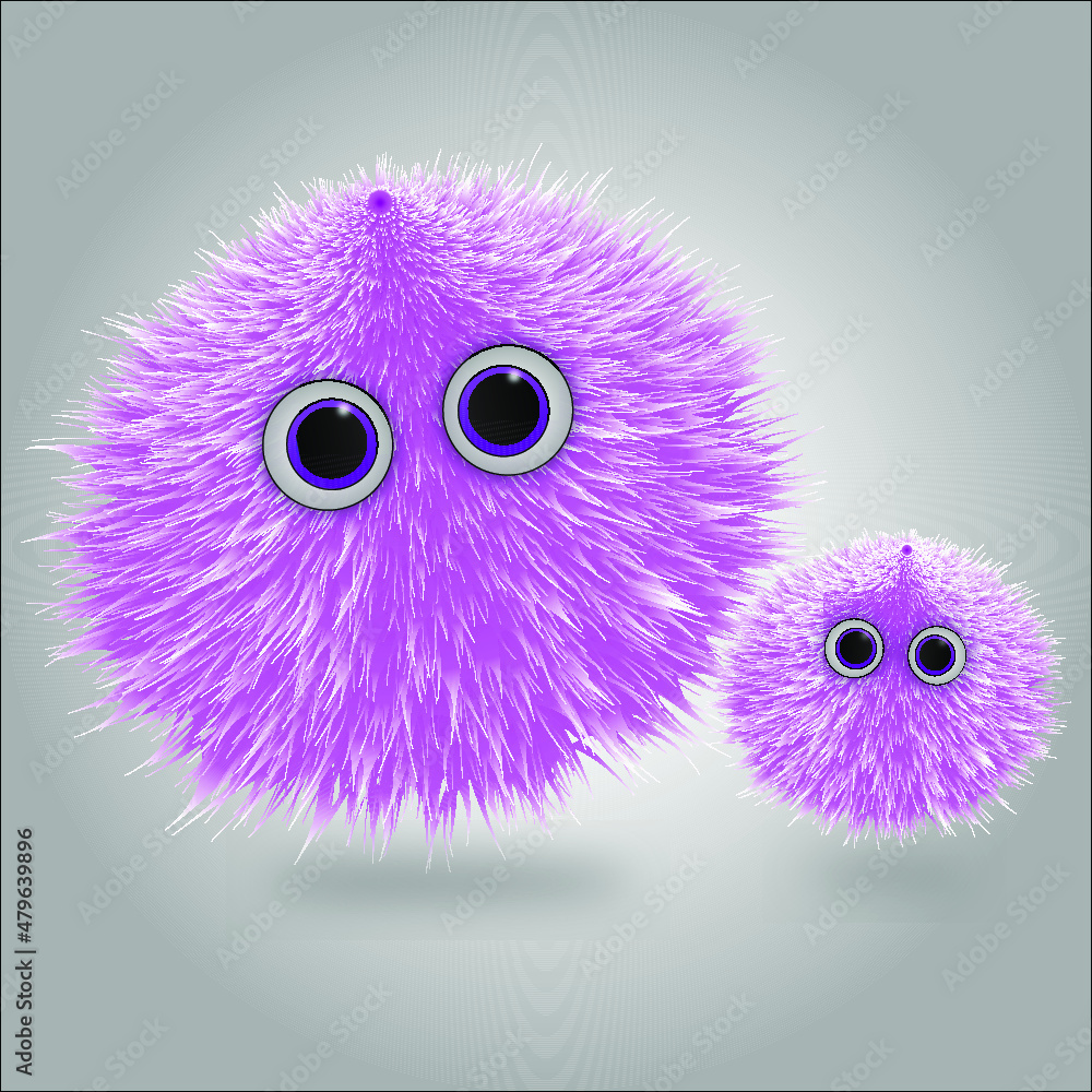 A Fluffy Ball Of Spherical Shape. Funny cartoon fluffy with eyes. A furry animal. A ball of wool. The hairy circle. A Fluffy Ball Of Spherical Shape. Funny cartoon fluffy with eyes. A furry animal. A ball of wool. The hairy circle.