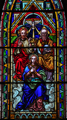 Coronation of Mary  stain glass window