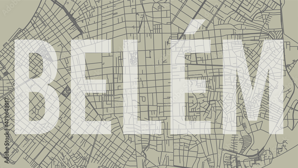 Belem map city poster, horizontal background vector map with opacity ...