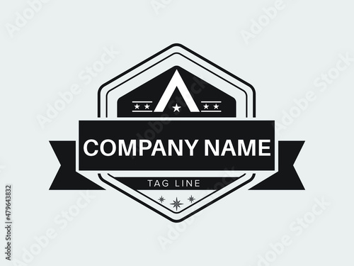 Black A letter logo design. Vector illustration. EPS 10