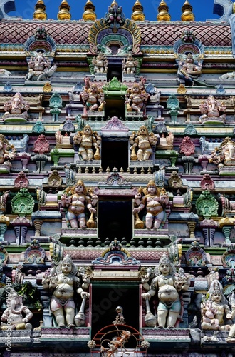 Facade of the Hindu temple in Mahe island, Seychelles