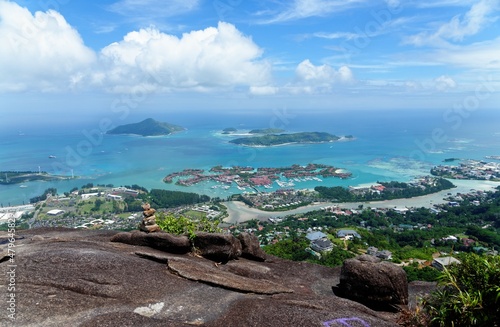 Obraz na plátně Scenic view from the hilltop in the Copolia Trail, Mahe island, Seychelles