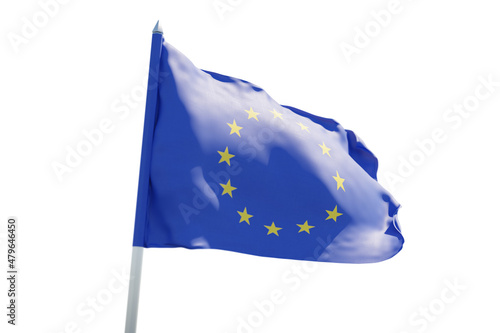 Waving flag of Europe isolated on white background