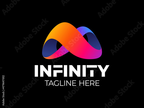 infinity ribbon logo vector. Abstract infinity logo template design. Endless symbol and icon, modern clean style vector illustration