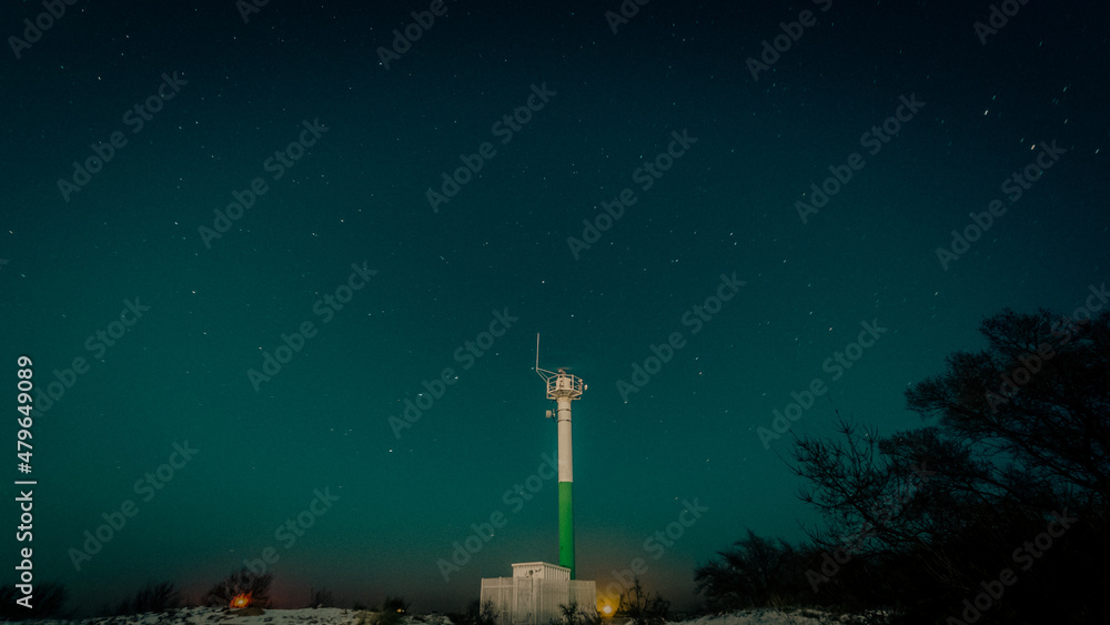 radar station in the night sky 