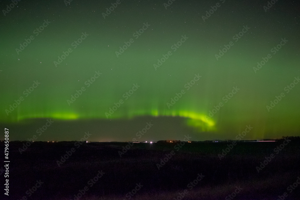 aurora borealis captured in central Canada
