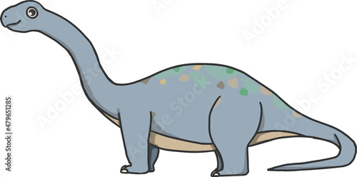 可愛いブロントサウルス(首を伸ばす)