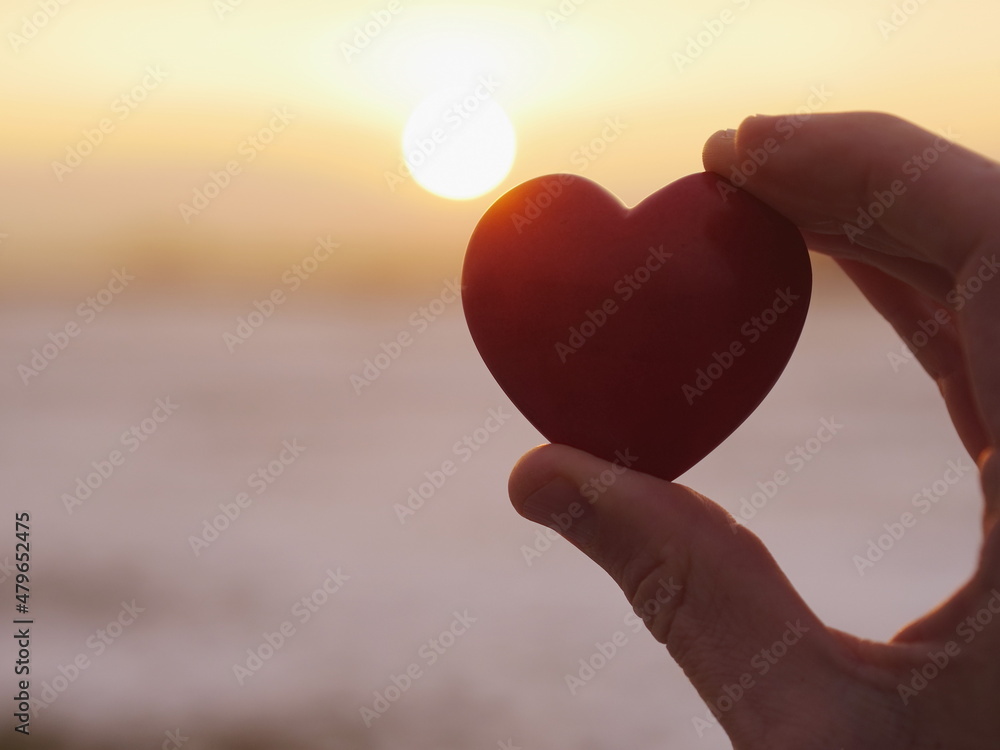 Fototapeta premium heart sunset love