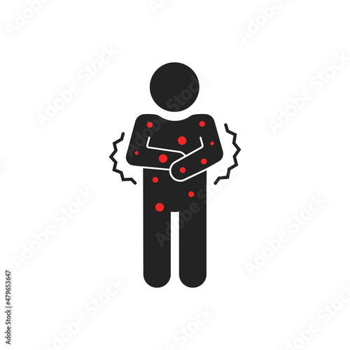 black human stick figure like red itching of eczema