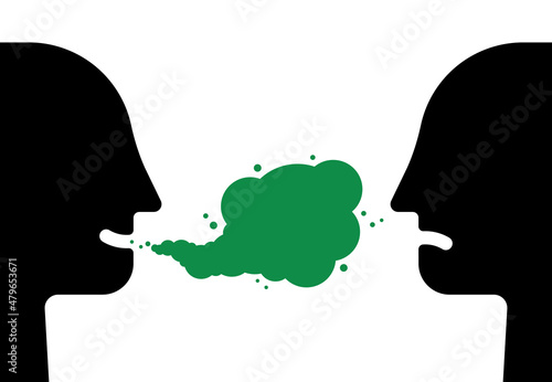 broken conversation due to bad breath smell