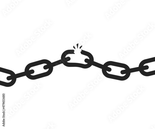 abstract broken chain like failure connection