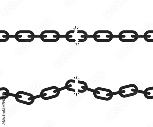 set of metal chain like broken connection