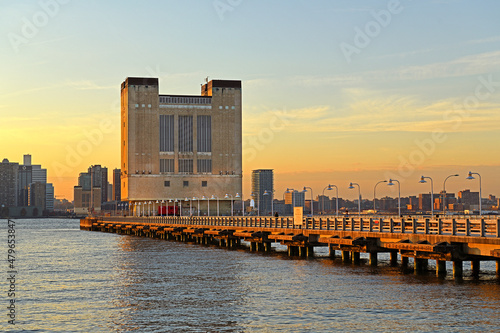 Popular with runners and sunset chasers Pier 34 on Hudson River in New York City