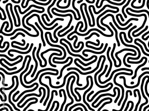 Full seamless black and white shapes pattern vector for decoration. Texture design for textile fabric printing and wallpaper. For fashion and home design. © MSK Design