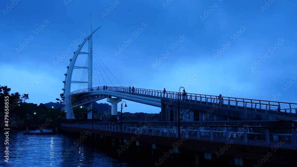 time lapse saeyeongyo bridge in jeju island south korea time lapse saeyeongyo bridge in jeju island south korea