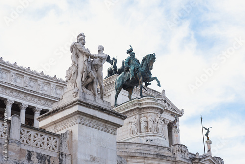 Equestrian statue of Victor Emmanuel II in a Piazza Venezia in Rome