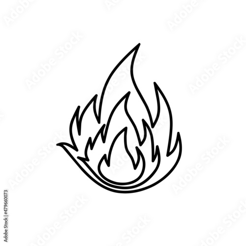 fire flames set icon