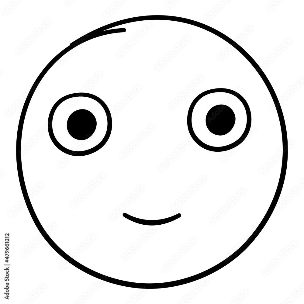 Obraz premium Doodle emoji. Doodles image pictogram, Smile emotion funny face, happy fun emoticon line icon, sad hand drawn, neat outline isolated vector illustration. Illustration of emotion face expression