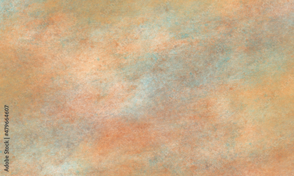 Watercolor background in orange, blue and red tones. Copy space, horizontal banner.
