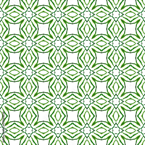 Green geometric chevron watercolor border. Green