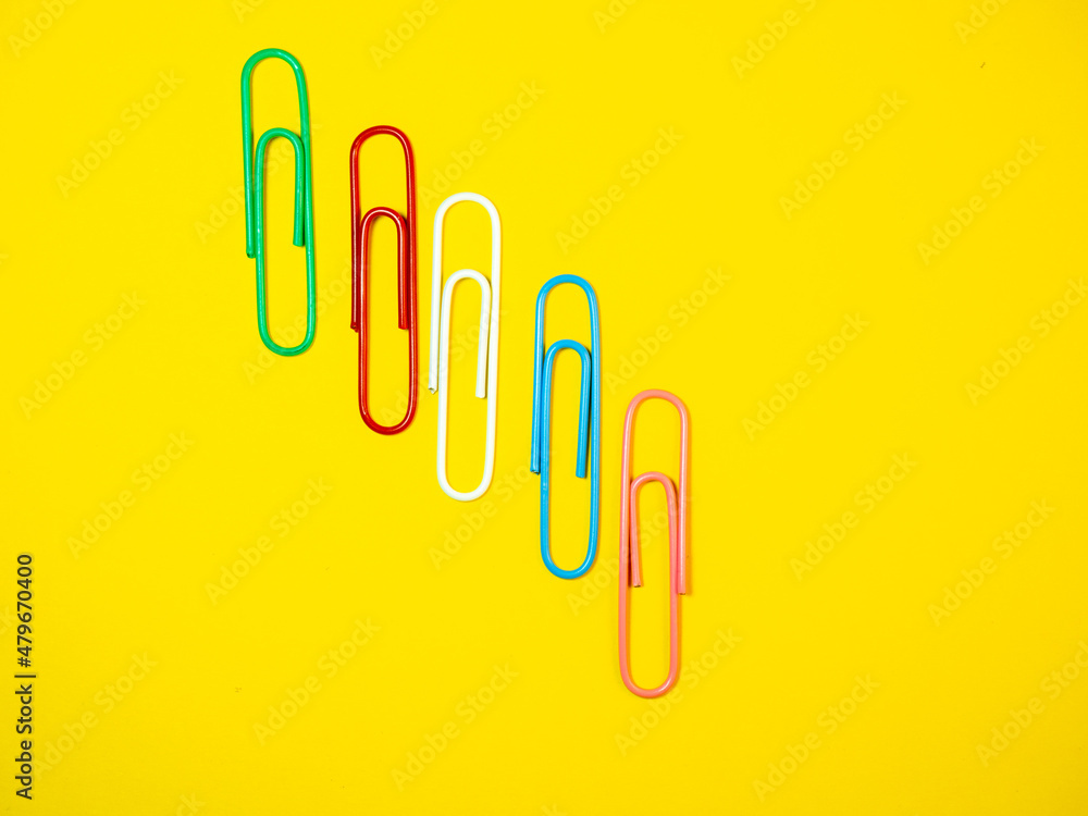 Large multi-colored paper clips. Paperclip of documents. Bright stationery Large multi-colored paper clips. Paperclip of documents. Bright stationery