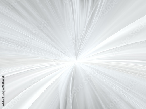 Simple white fractal background - radial stripes like rays - 3d illustration